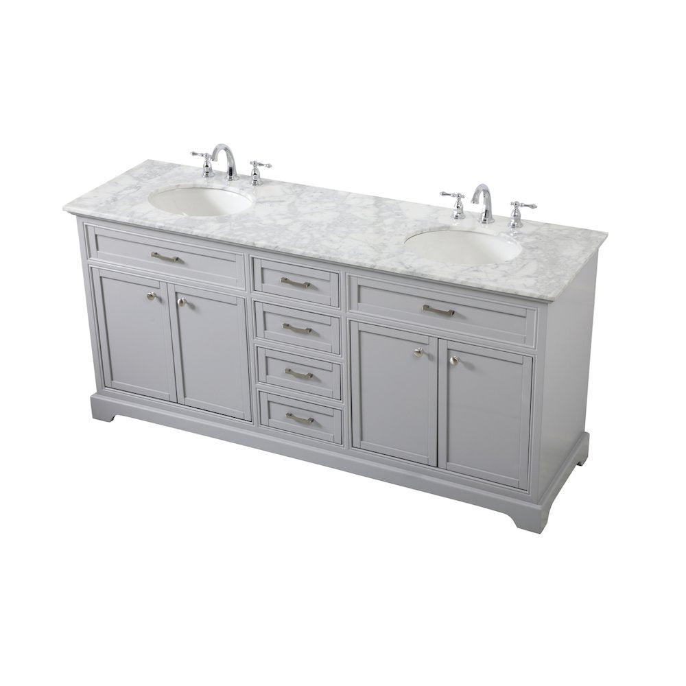 72 inch double bathroom vanity in grey