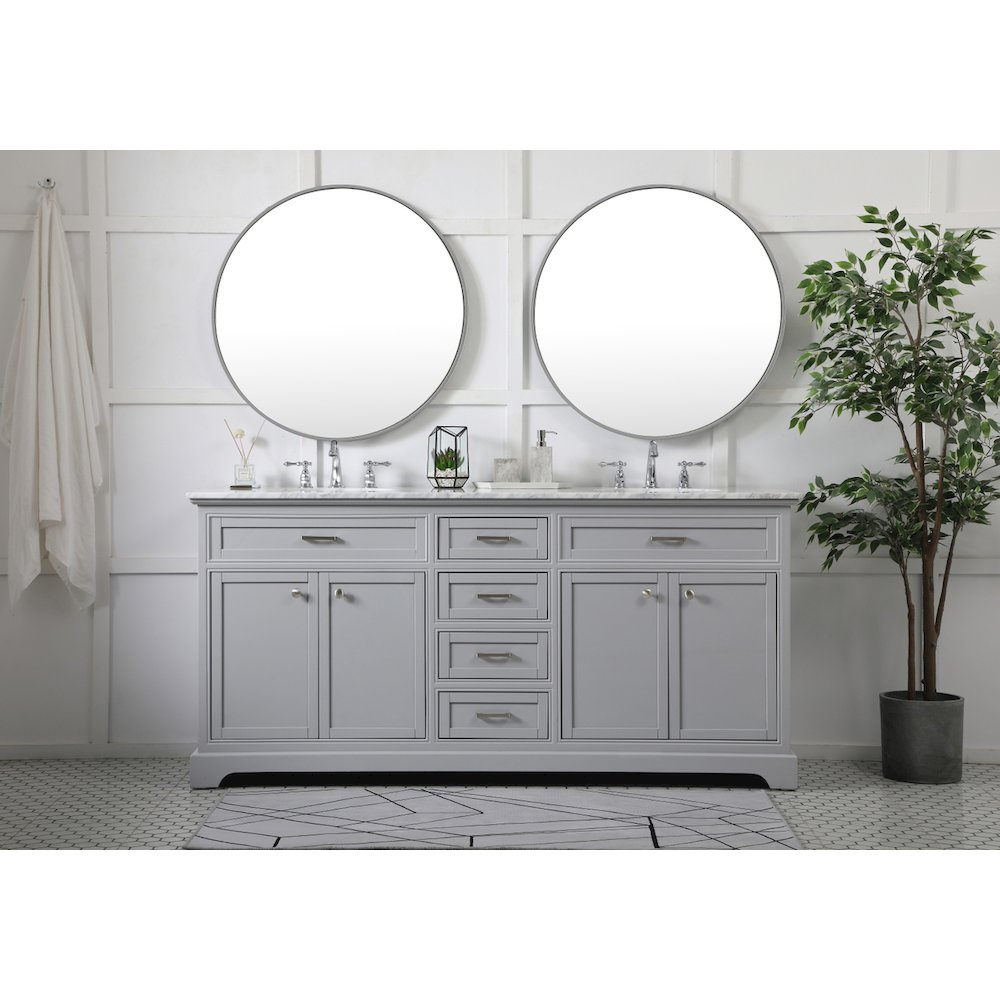 72 inch double bathroom vanity in grey