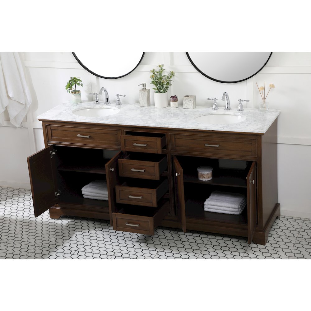 72 inch double bathroom vanity in teak