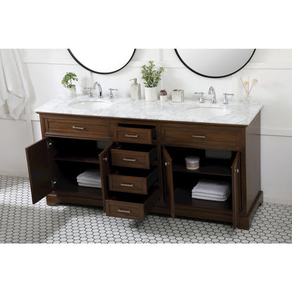 72 inch double bathroom vanity in teak