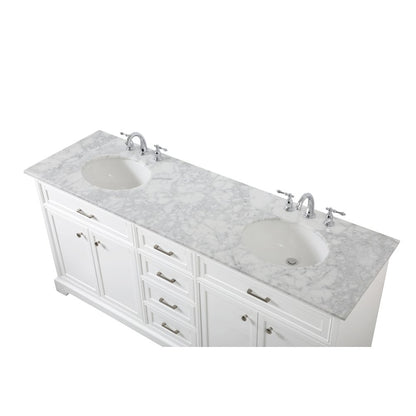 72 inch double bathroom vanity in white