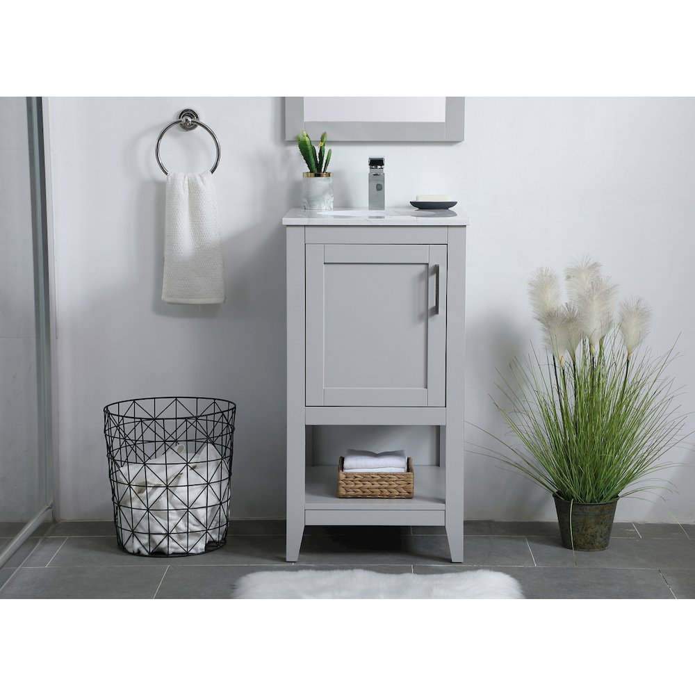 18 inch Single Bathroom Vanity in Grey