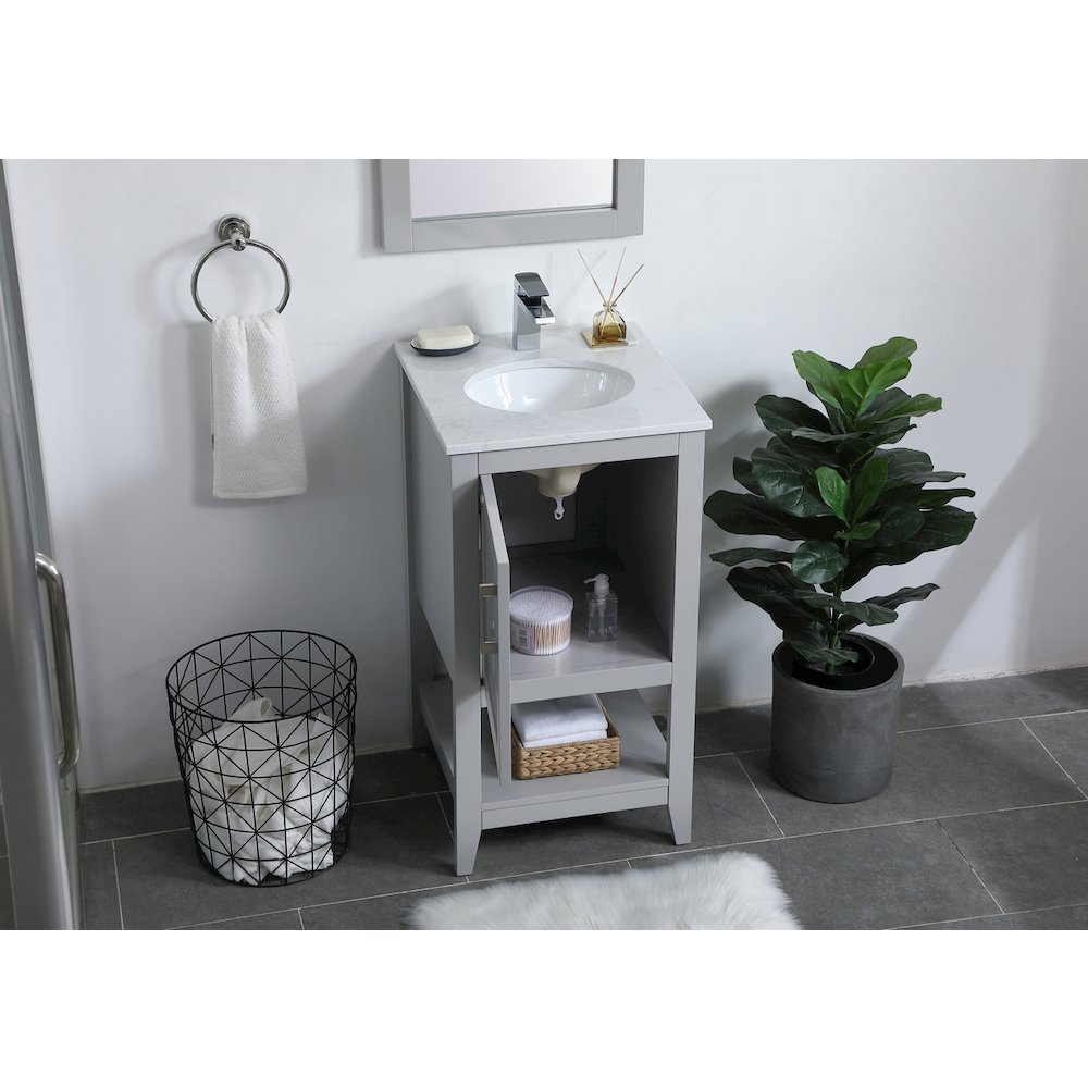18 inch Single Bathroom Vanity in Grey
