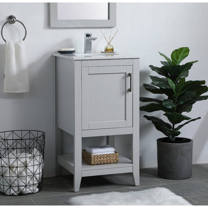 18 inch Single Bathroom Vanity in Grey