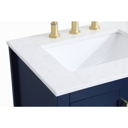 24 inch Single Bathroom Vanity in Blue