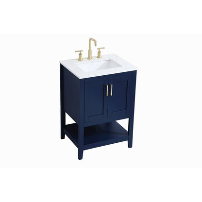 24 inch Single Bathroom Vanity in Blue