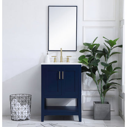 24 inch Single Bathroom Vanity in Blue