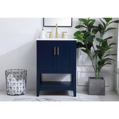 24 inch Single Bathroom Vanity in Blue