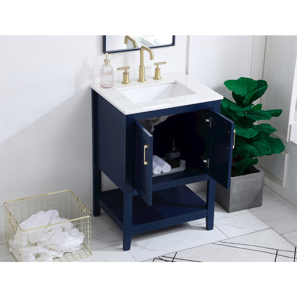 24 inch Single Bathroom Vanity in Blue