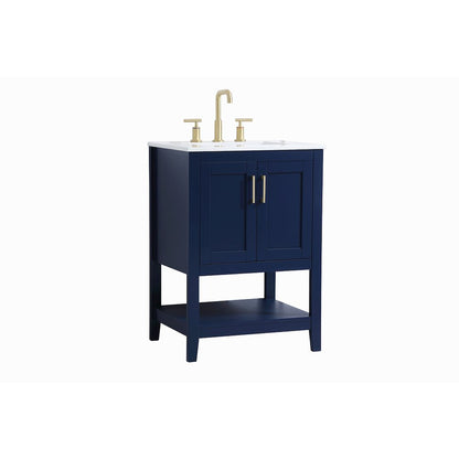 24 inch Single Bathroom Vanity in Blue