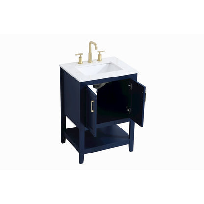 24 inch Single Bathroom Vanity in Blue