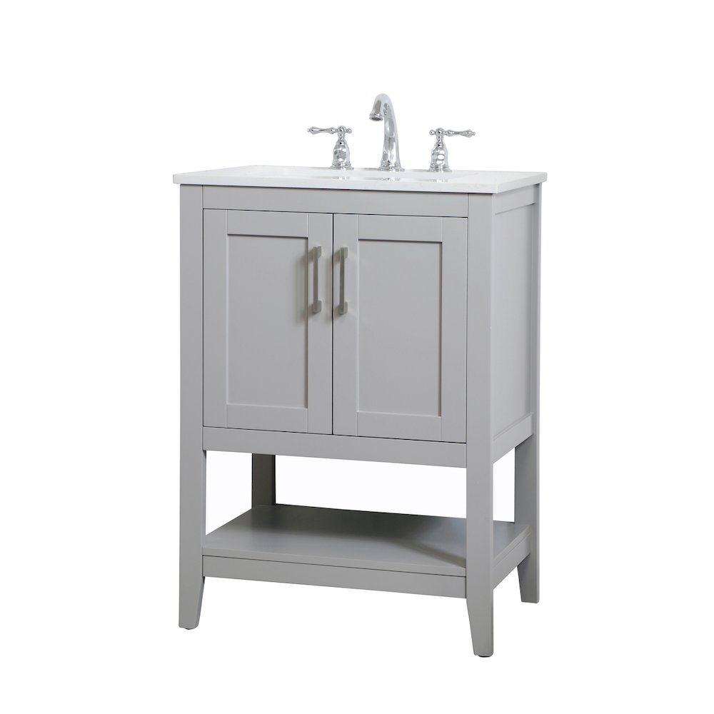 24 inch Single Bathroom Vanity in Grey