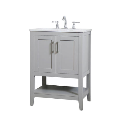 24 inch Single Bathroom Vanity in Grey