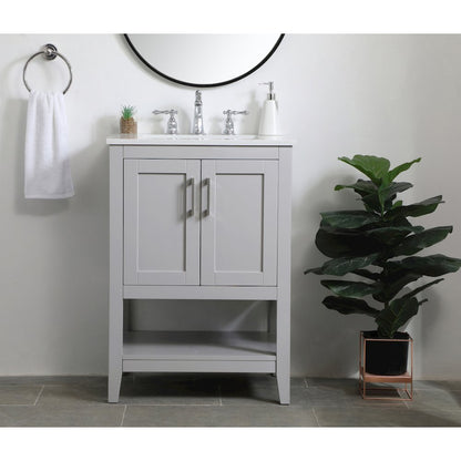 24 inch Single Bathroom Vanity in Grey