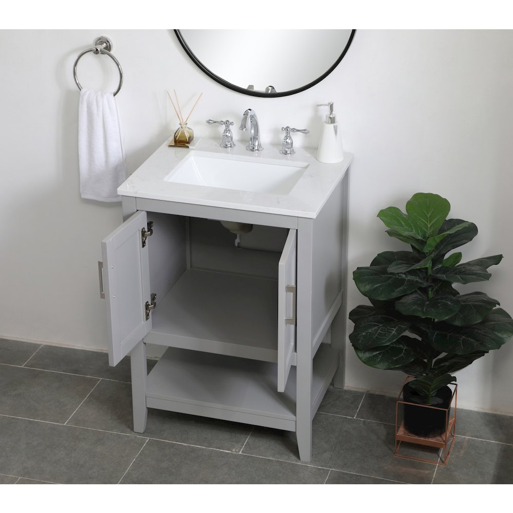 24 inch Single Bathroom Vanity in Grey