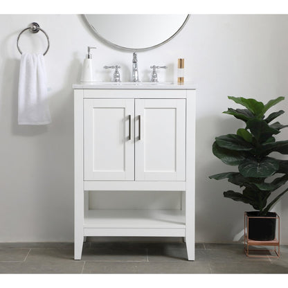 24 inch Single Bathroom Vanity in White