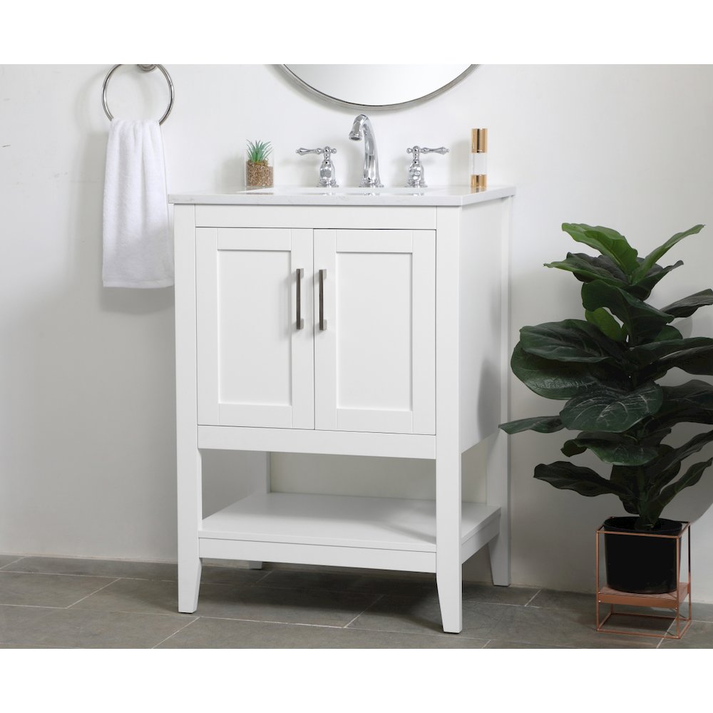 24 inch Single Bathroom Vanity in White