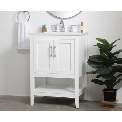 24 inch Single Bathroom Vanity in White