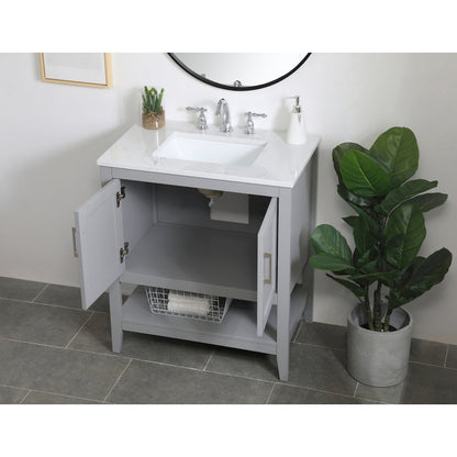 30 inch Single Bathroom Vanity in Grey