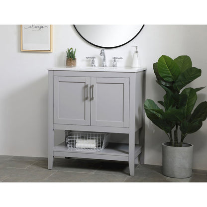 30 inch Single Bathroom Vanity in Grey