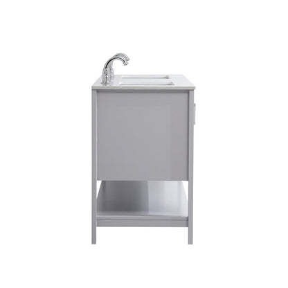 60 inch Double Bathroom Vanity in Grey