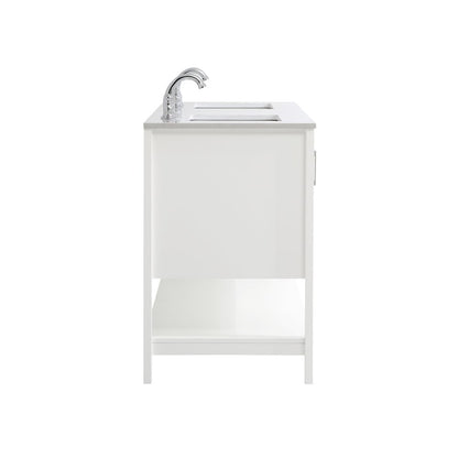 60 inch Double Bathroom Vanity in White