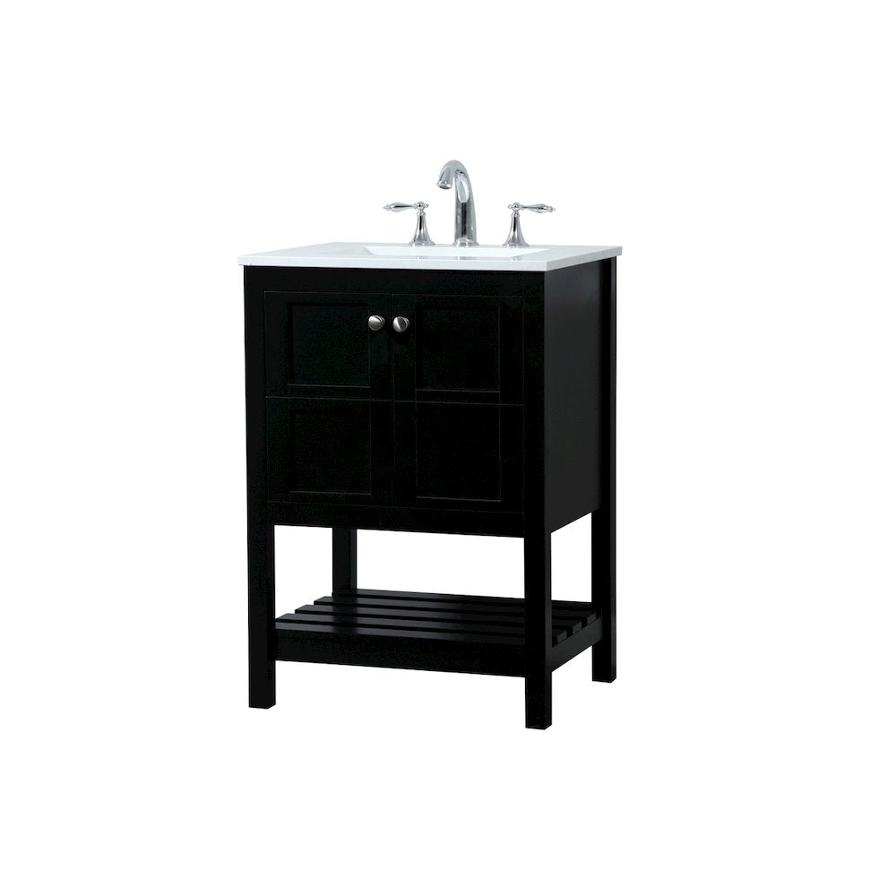 24 inch Single bathroom vanity in black