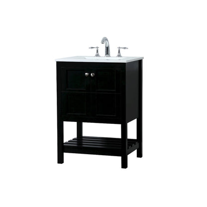 24 inch Single bathroom vanity in black