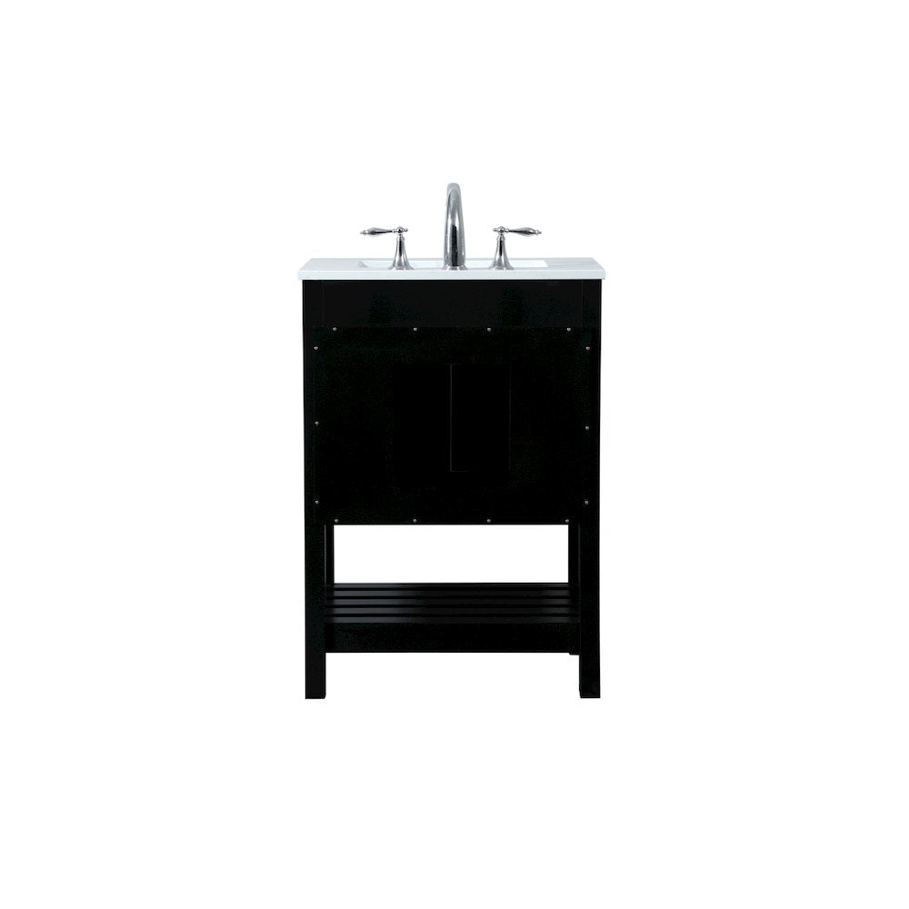 24 inch Single bathroom vanity in black