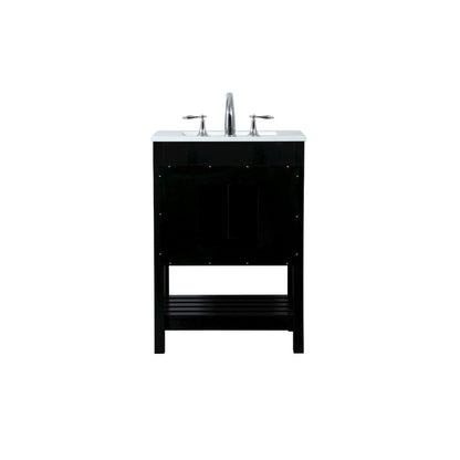 24 inch Single bathroom vanity in black