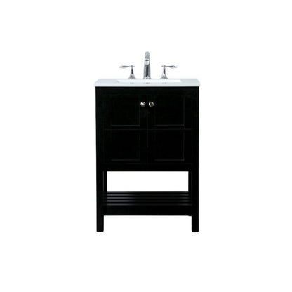 24 inch Single bathroom vanity in black