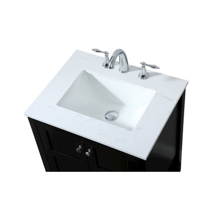 24 inch Single bathroom vanity in black