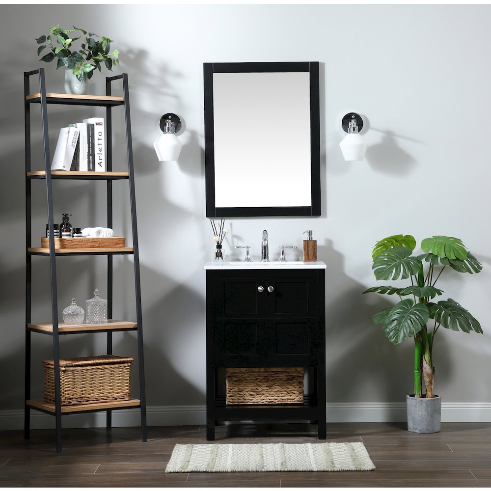 24 inch Single bathroom vanity in black