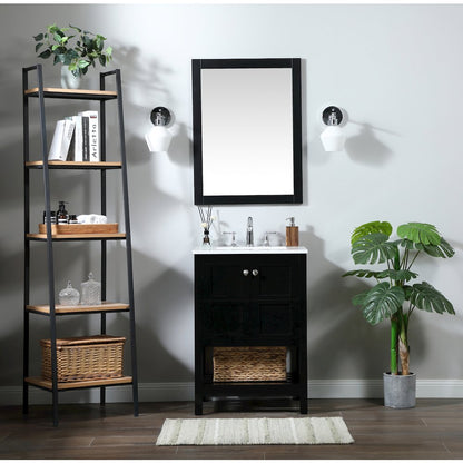 24 inch Single bathroom vanity in black