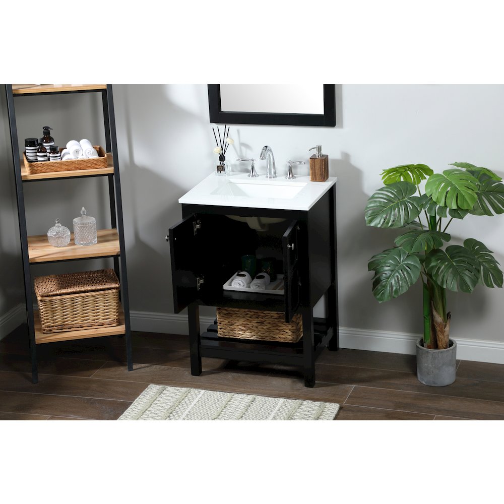 24 inch Single bathroom vanity in black