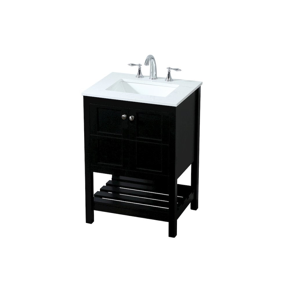 24 inch Single bathroom vanity in black