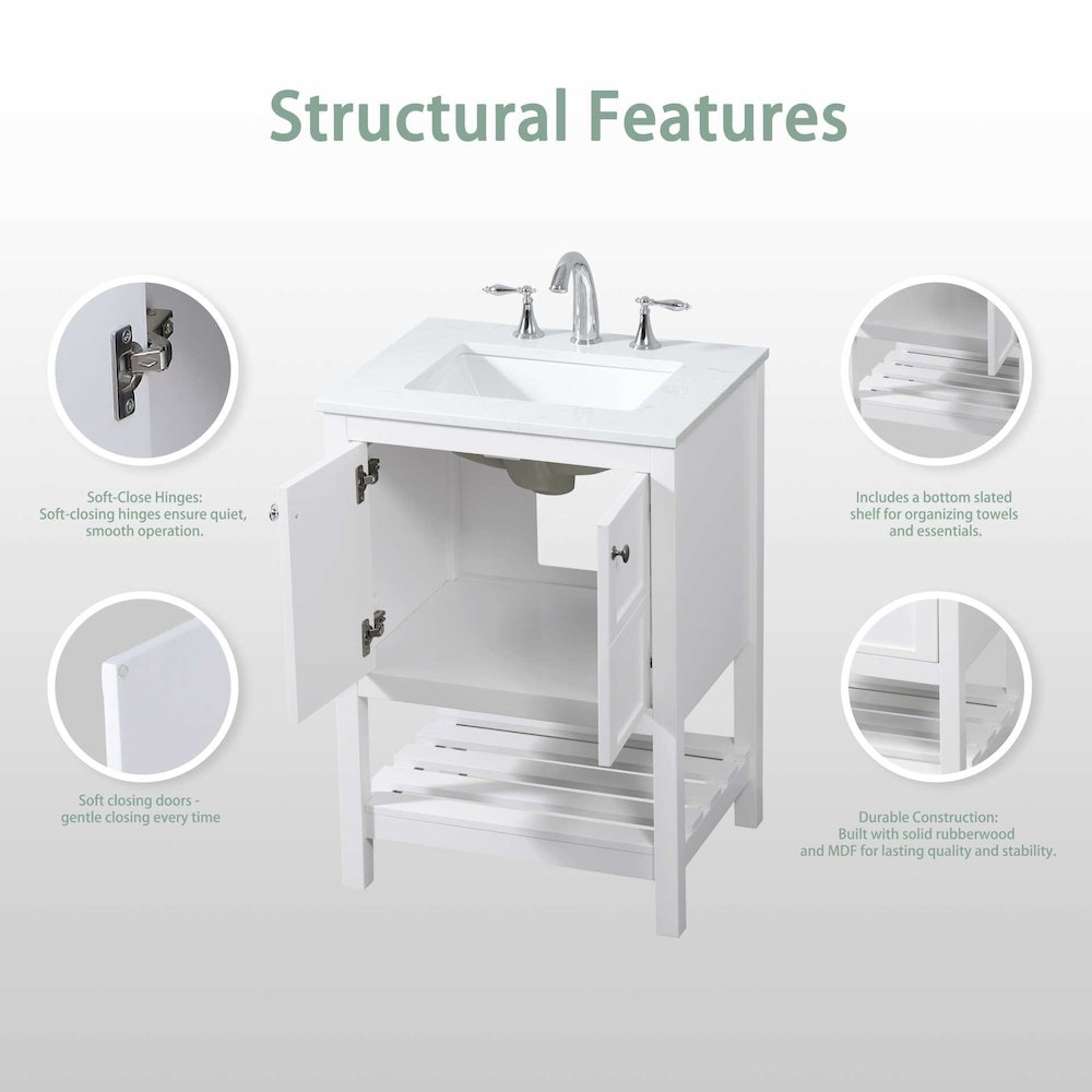 24 inch Single bathroom vanity in black