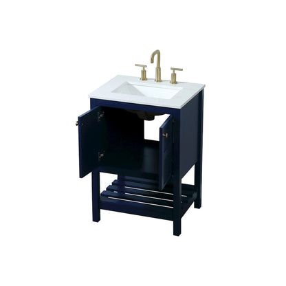 24 inch Single bathroom vanity in blue