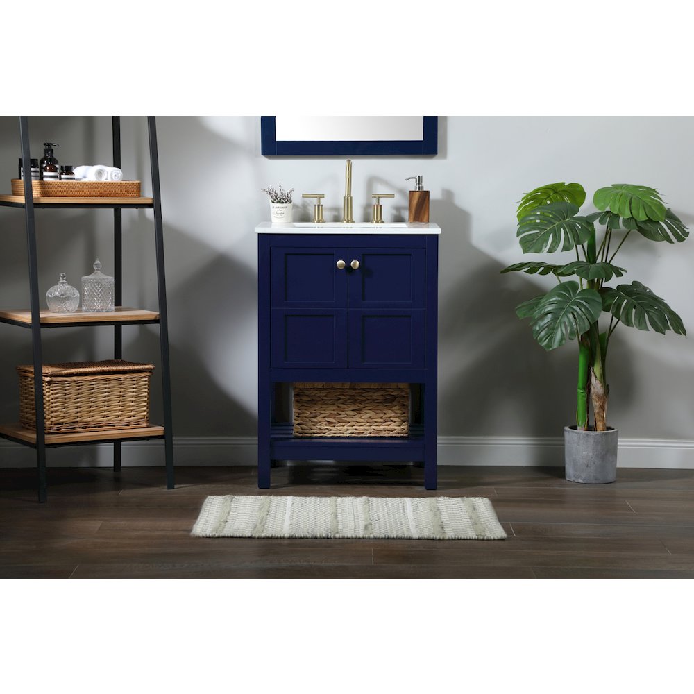 24 inch Single bathroom vanity in blue