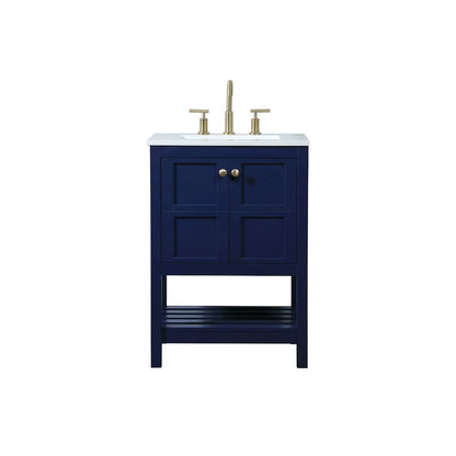 24 inch Single bathroom vanity in blue