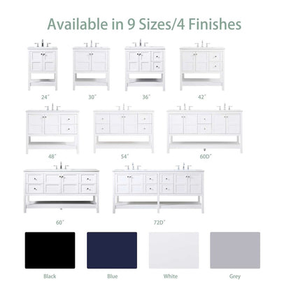 24 inch Single bathroom vanity in blue