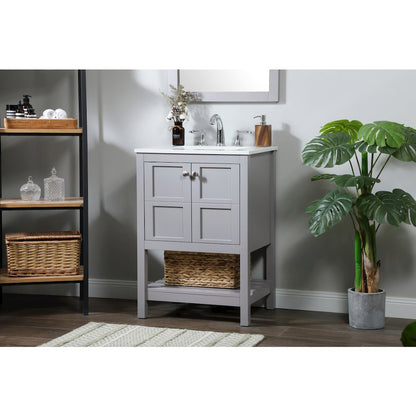 24 inch Single bathroom vanity in grey