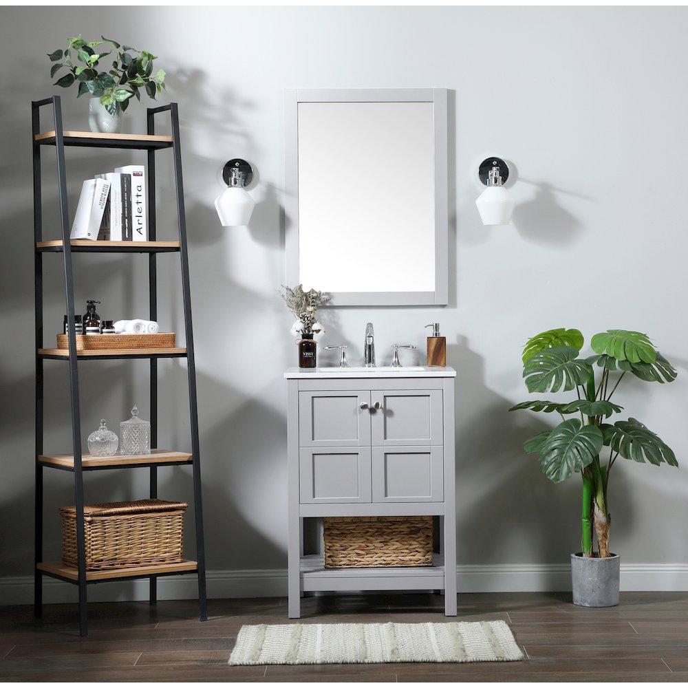 24 inch Single bathroom vanity in grey