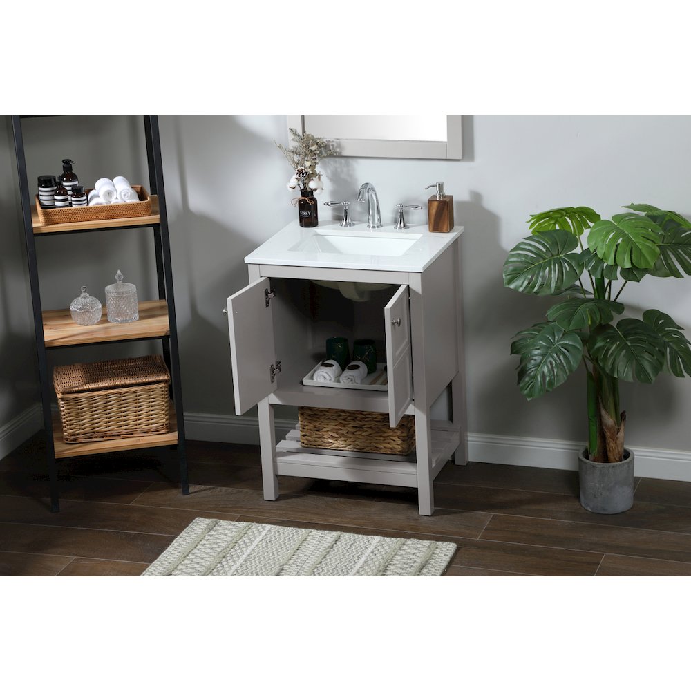 24 inch Single bathroom vanity in grey