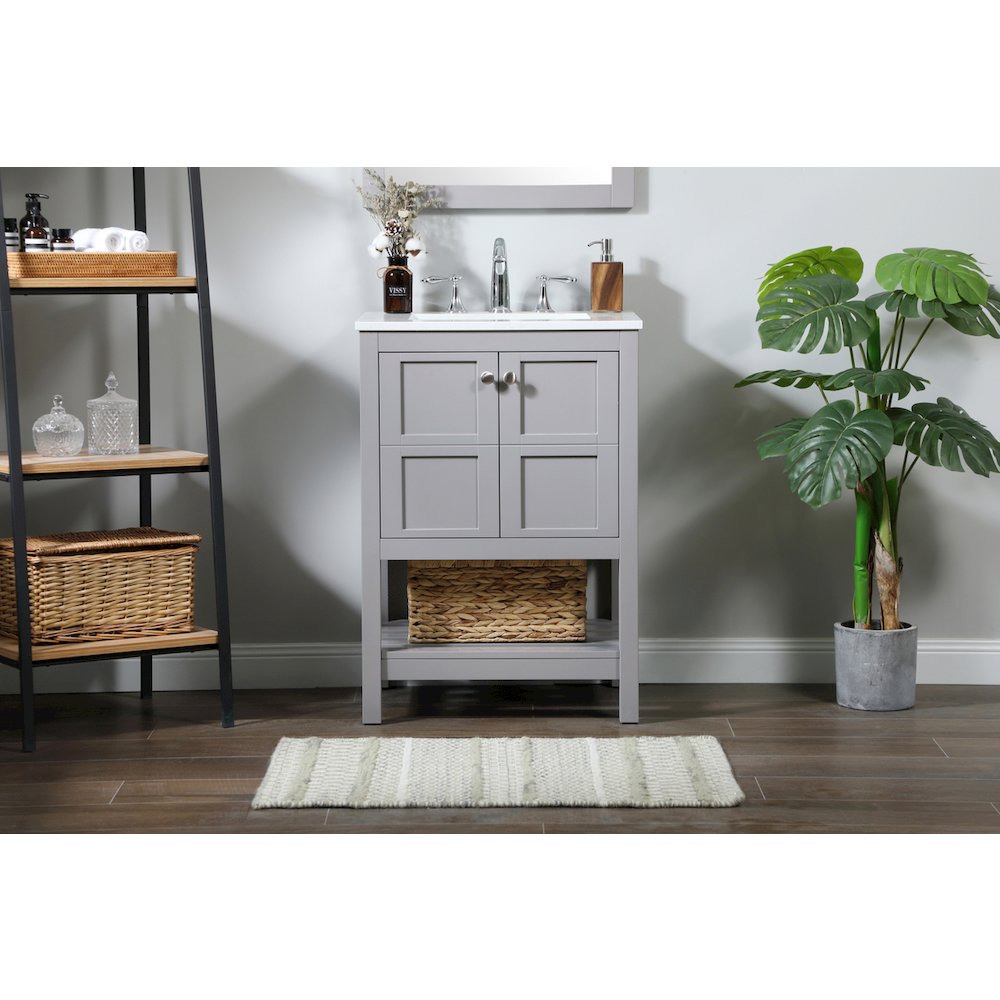 24 inch Single bathroom vanity in grey