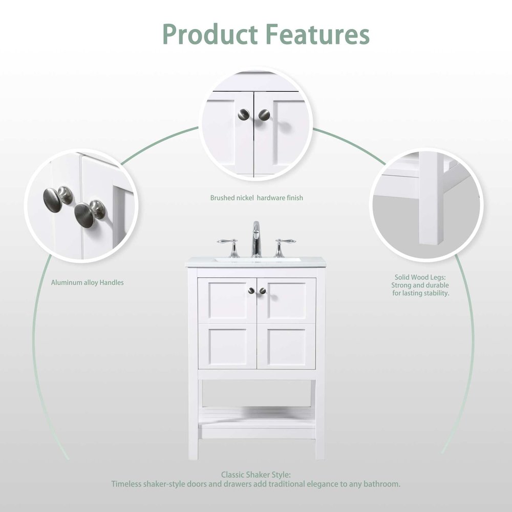 24 inch Single bathroom vanity in grey