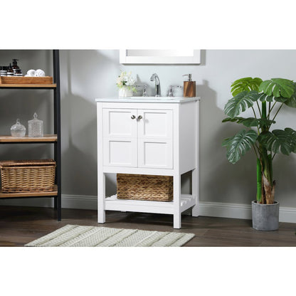 24 inch Single bathroom vanity in white