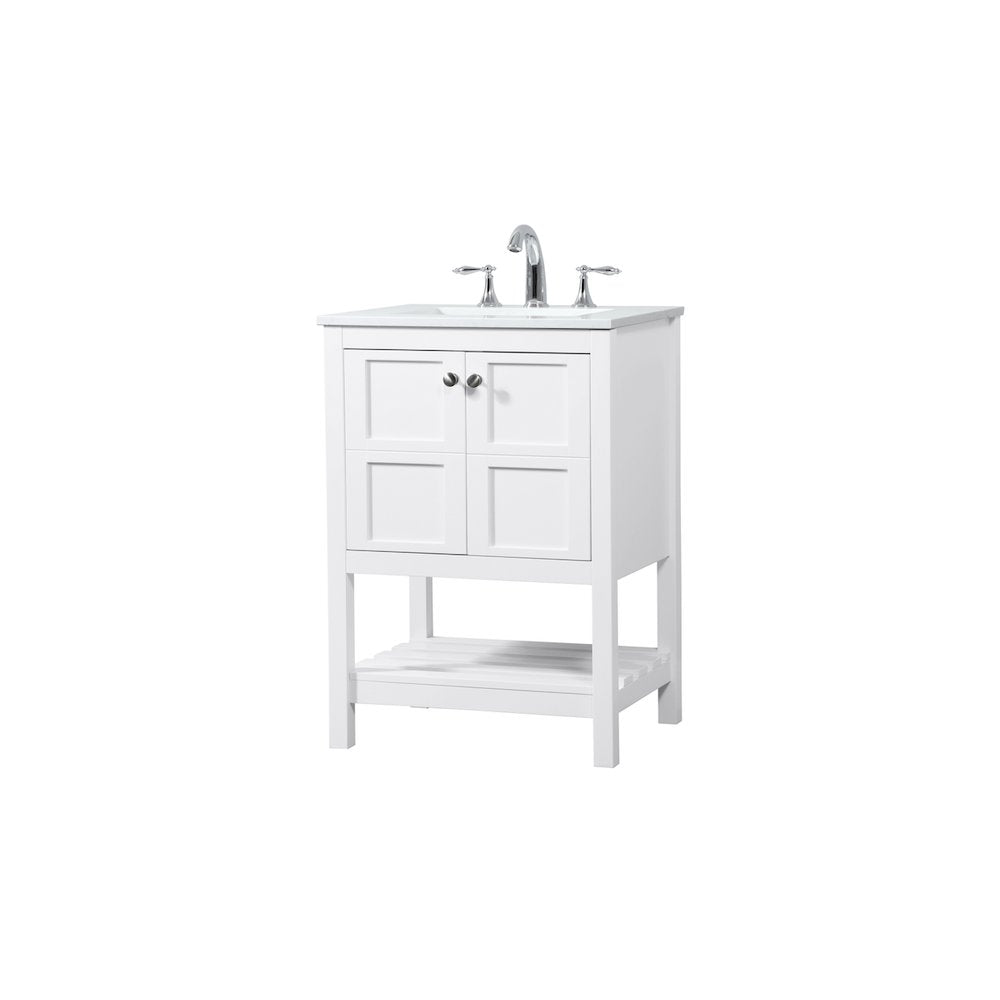 24 inch Single bathroom vanity in white