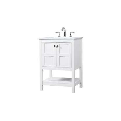 24 inch Single bathroom vanity in white