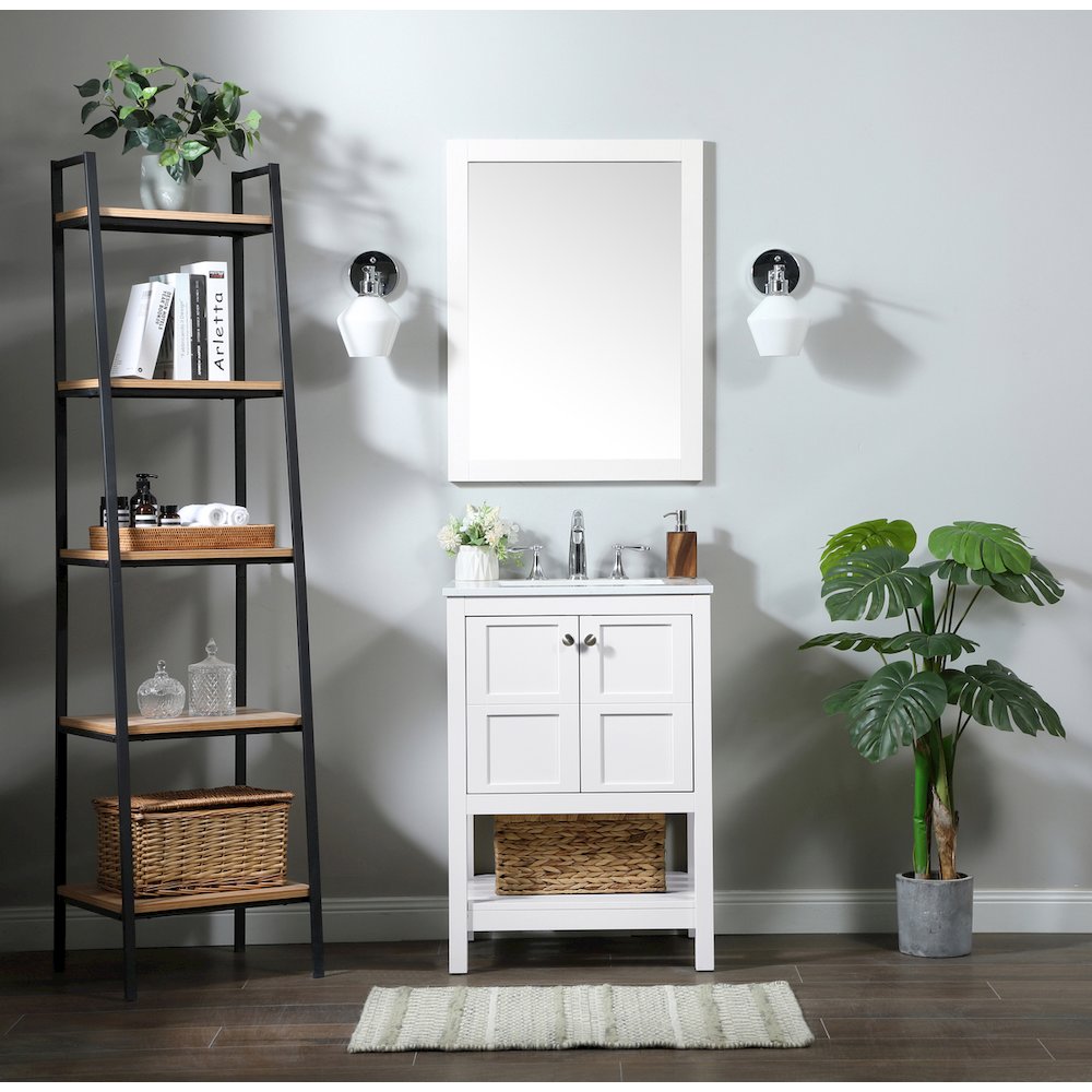 24 inch Single bathroom vanity in white